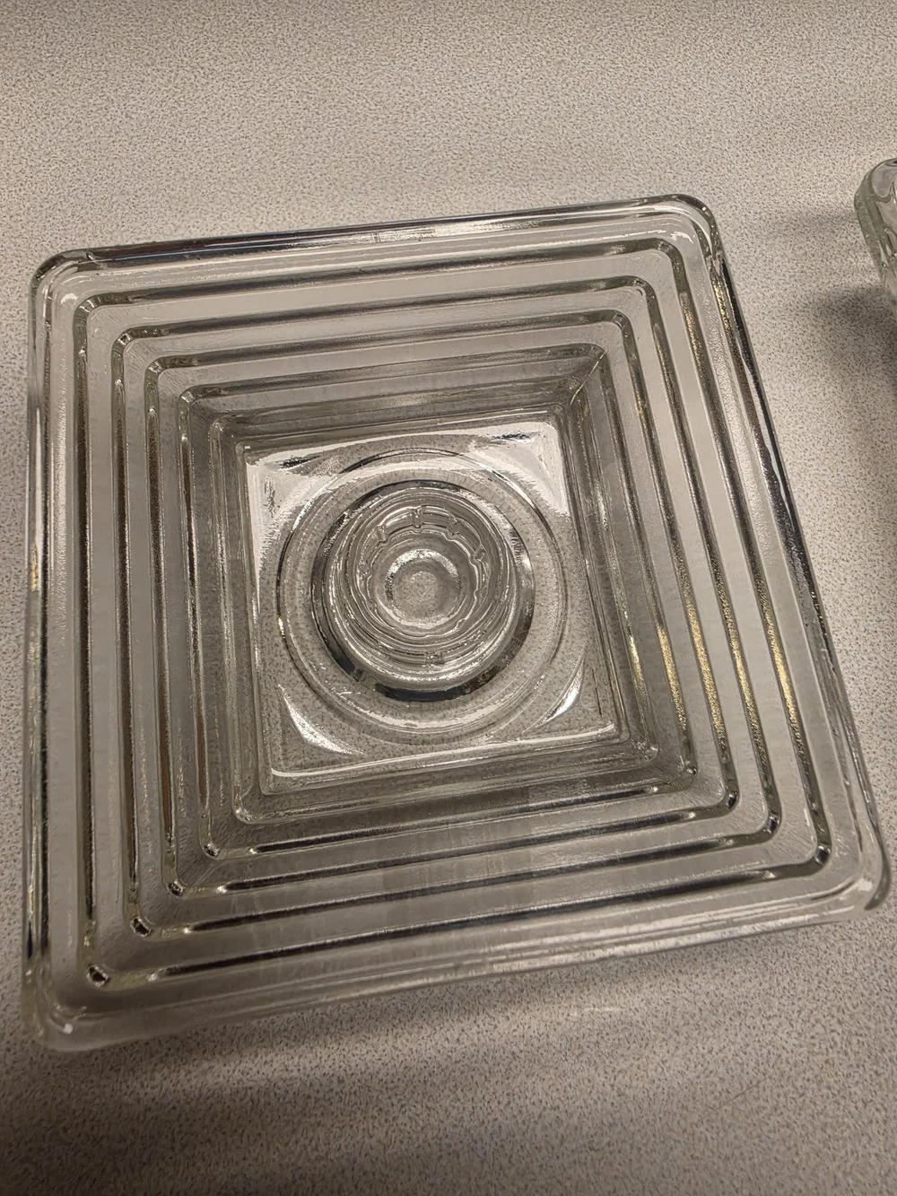 Set of 2 Clear Glass Square Candle Holders